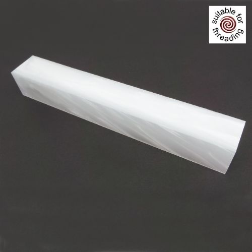 Kirinite Wedding White Pearl pen blank 130mm - reduced to clear